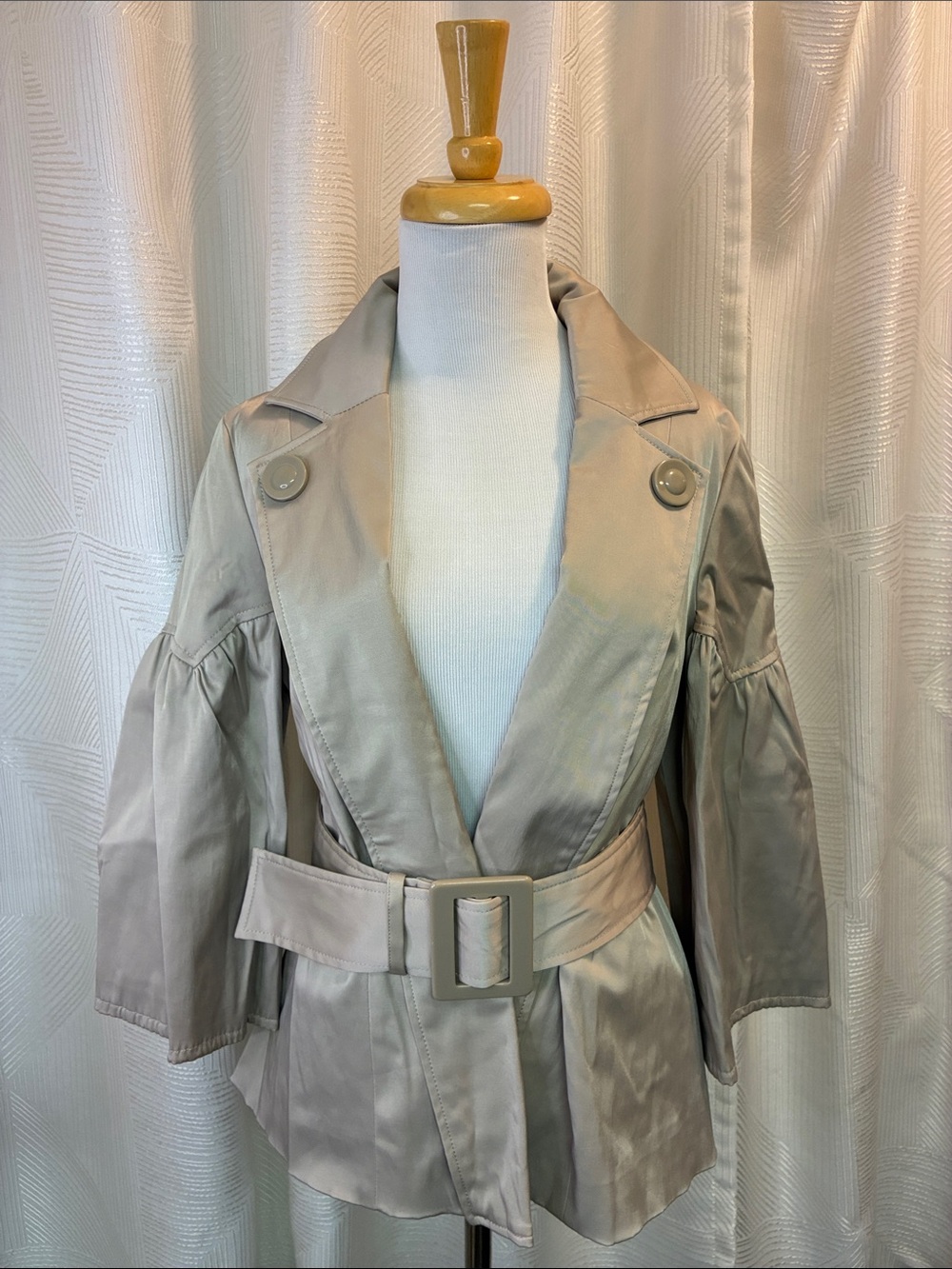 Kensie Taupe Belted Trench Coat
